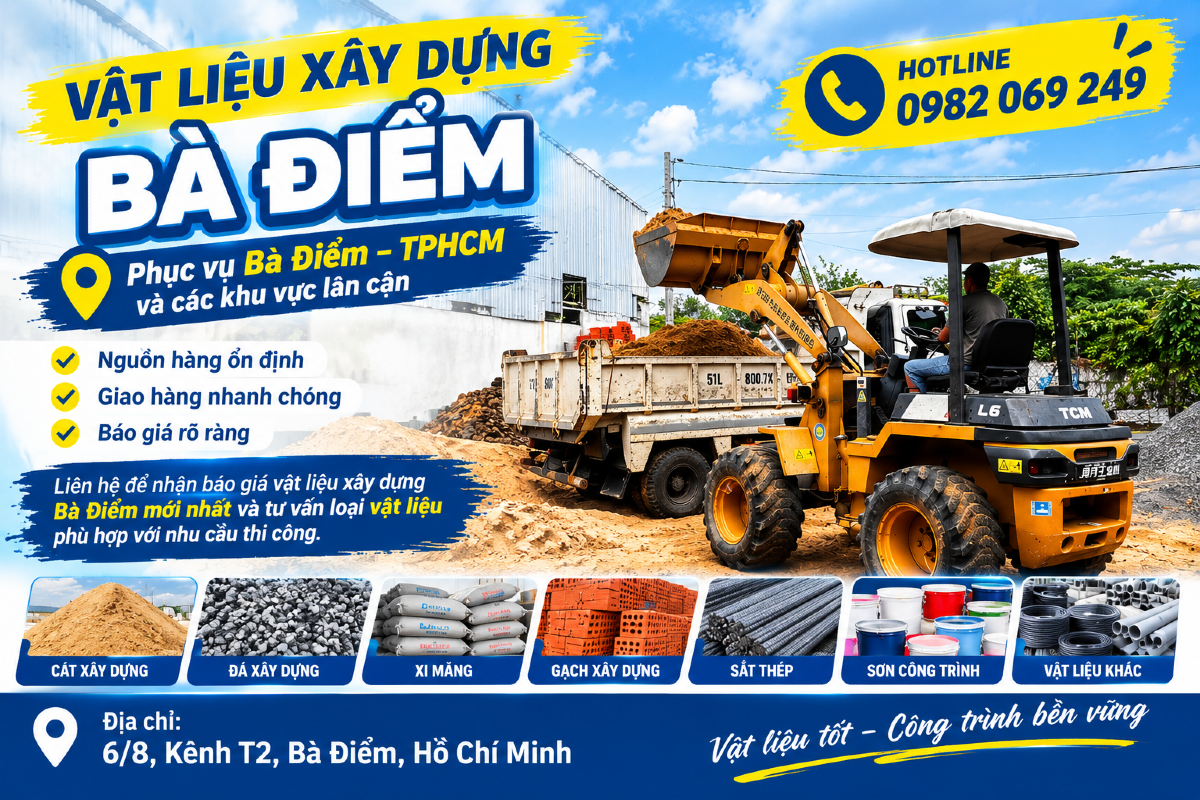 Vật Liệu Xây Dựng Bà Điểm - Cát Đá Gạch Xi Măng Giao Tận Công Trình
